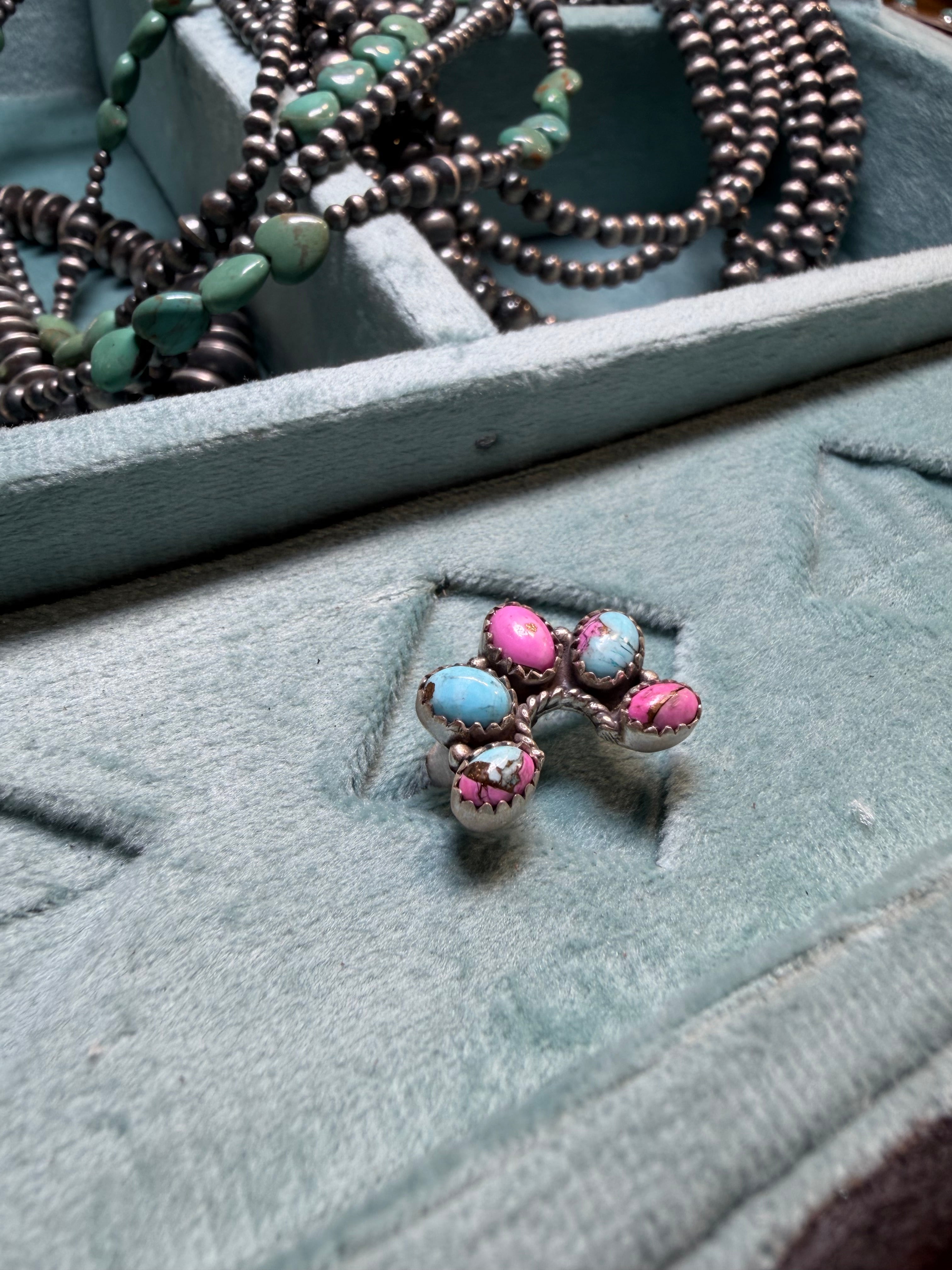 Cotton Candy Cluster Adjustable Ring