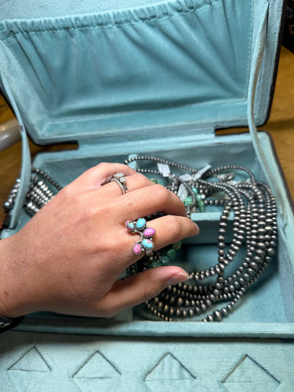 Cotton Candy Cluster Adjustable Ring
