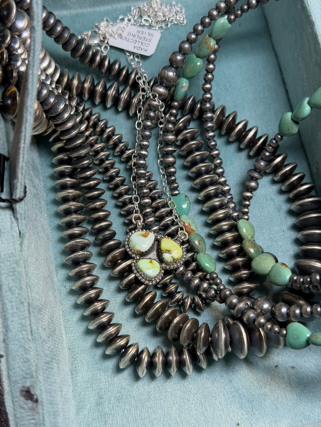 Desert Mosaic Three-Stone Necklace