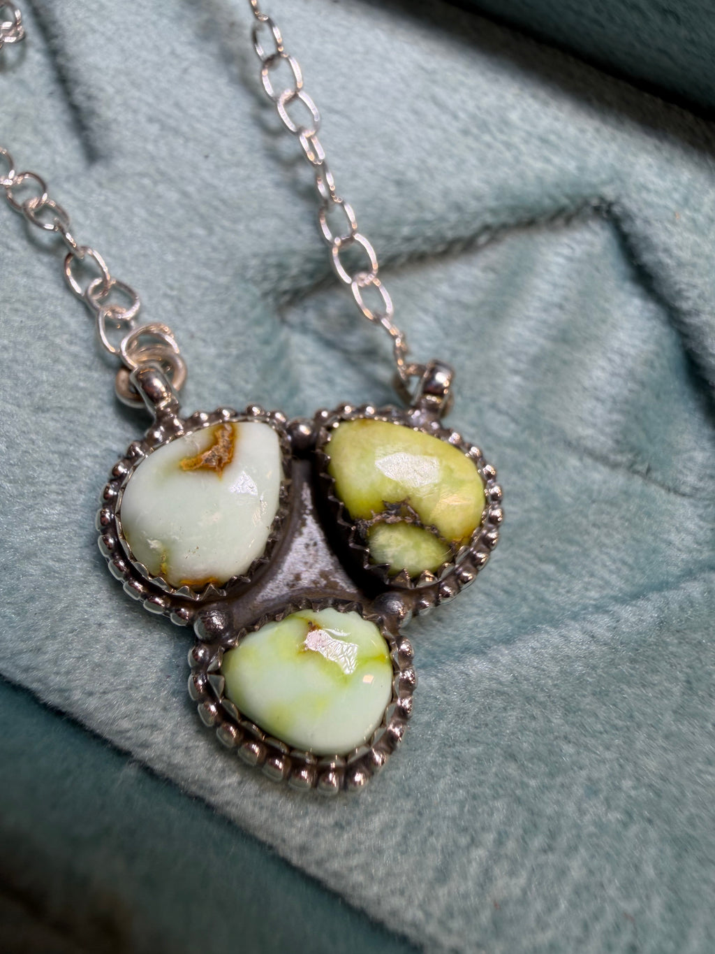 Desert Mosaic Three-Stone Necklace
