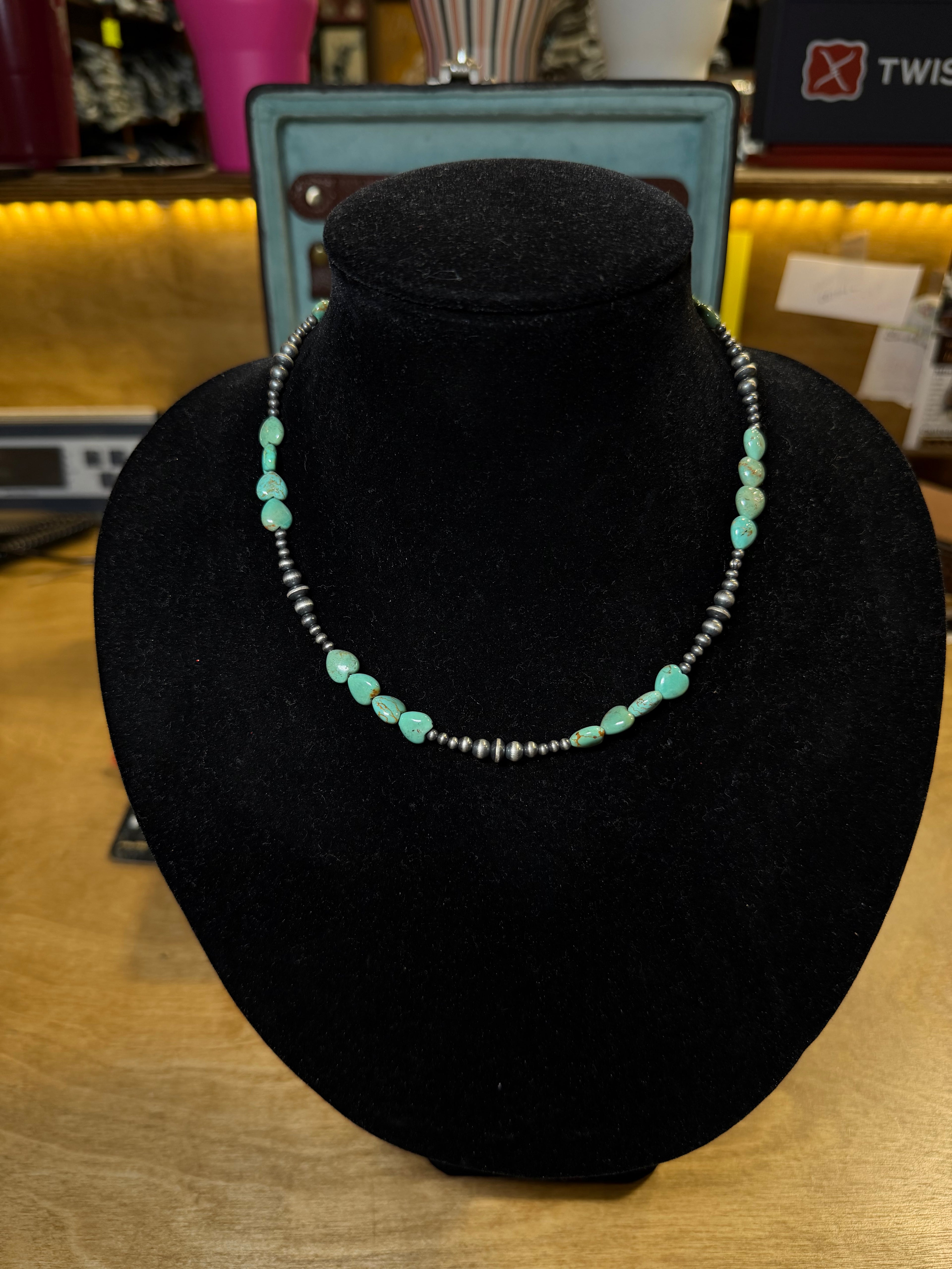 Cloud Mountain Heart Turquoise Necklace