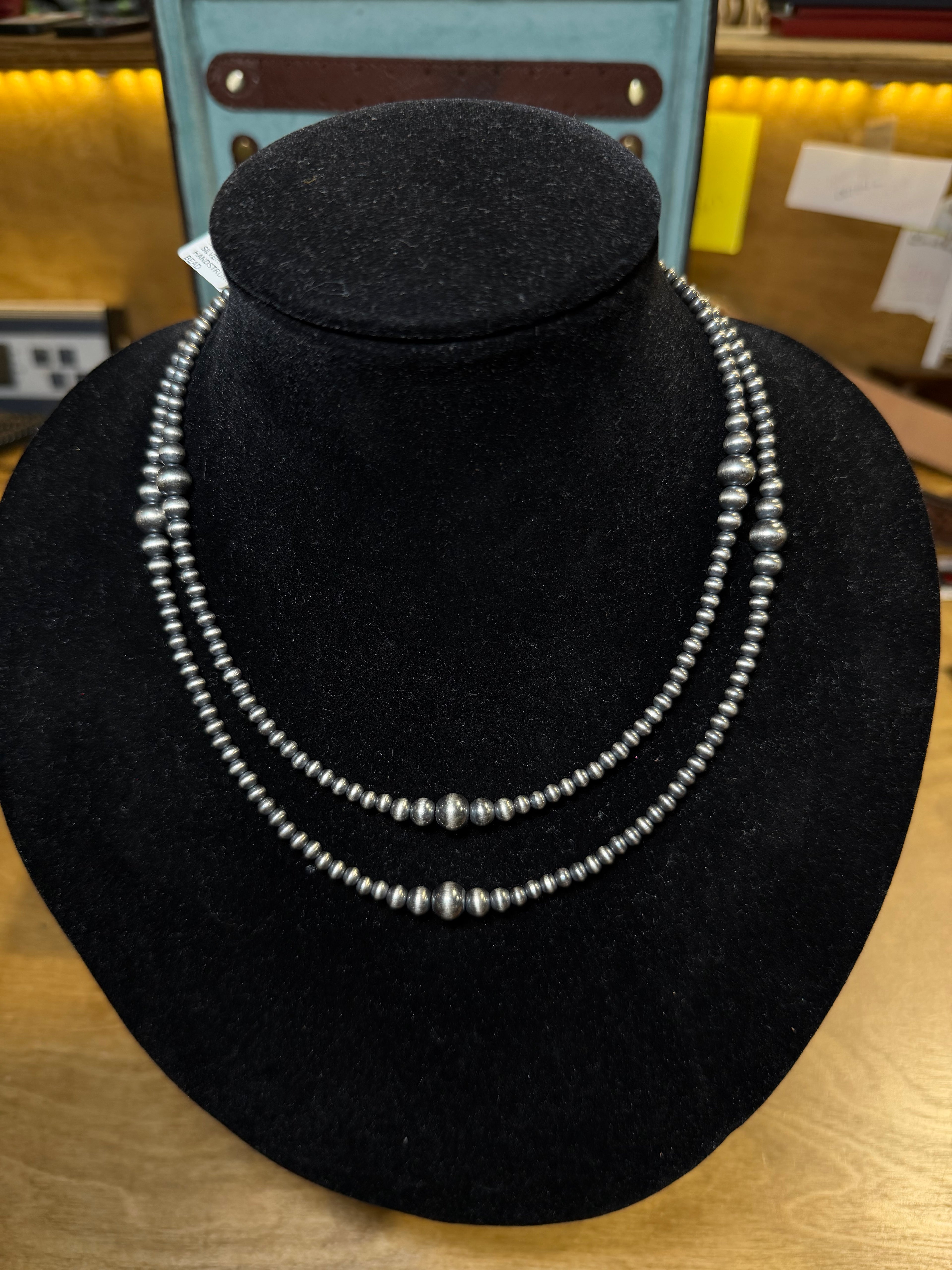 Graduated Sterling Silver Navajo Pearl Necklace