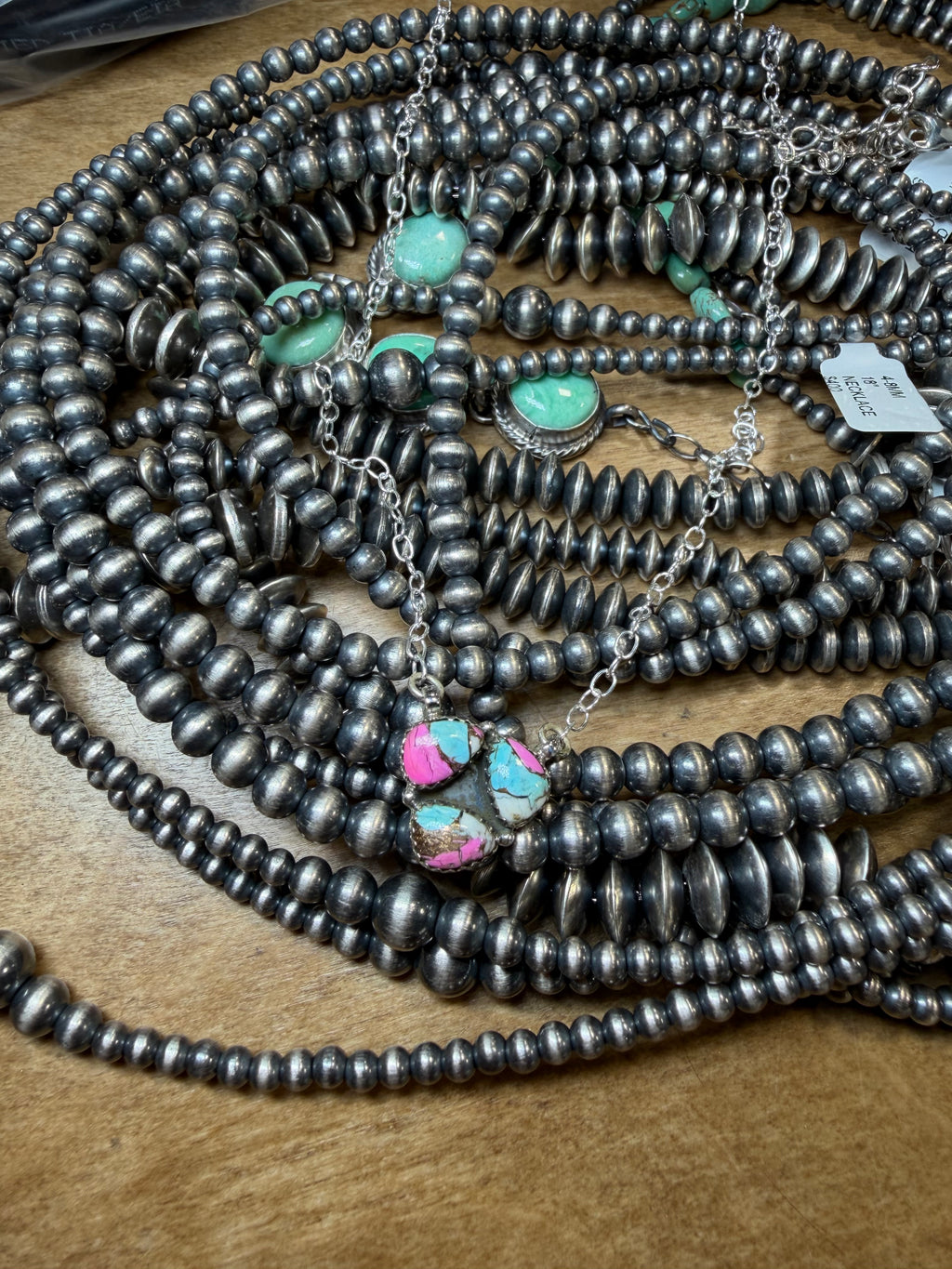 Desert Mosaic Three-Stone Necklace