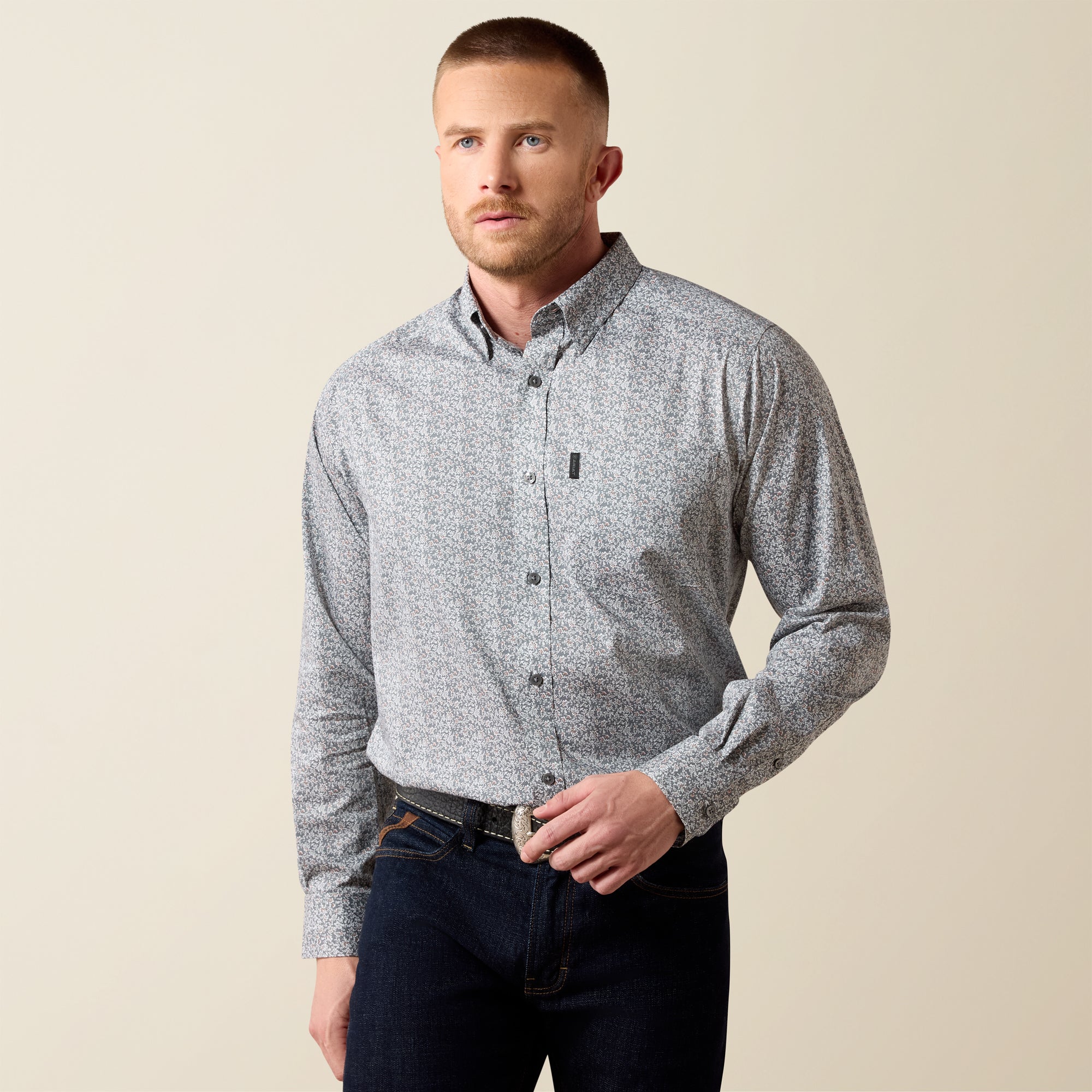 Ariat Pro Series VentTEK Classic Fit Shirt – Quiet Shade Vine Print