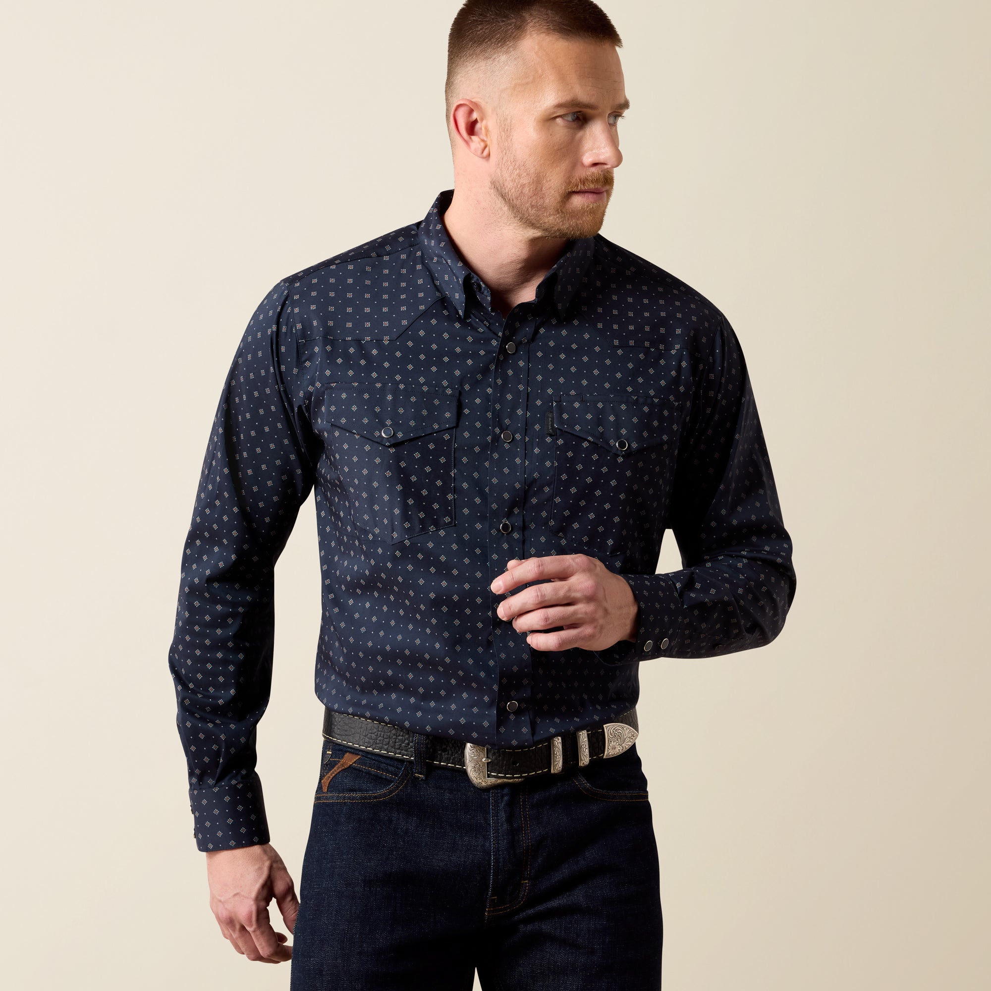 Ariat Everything Classic Fit Snap Shirt – Night Sky Geo Print