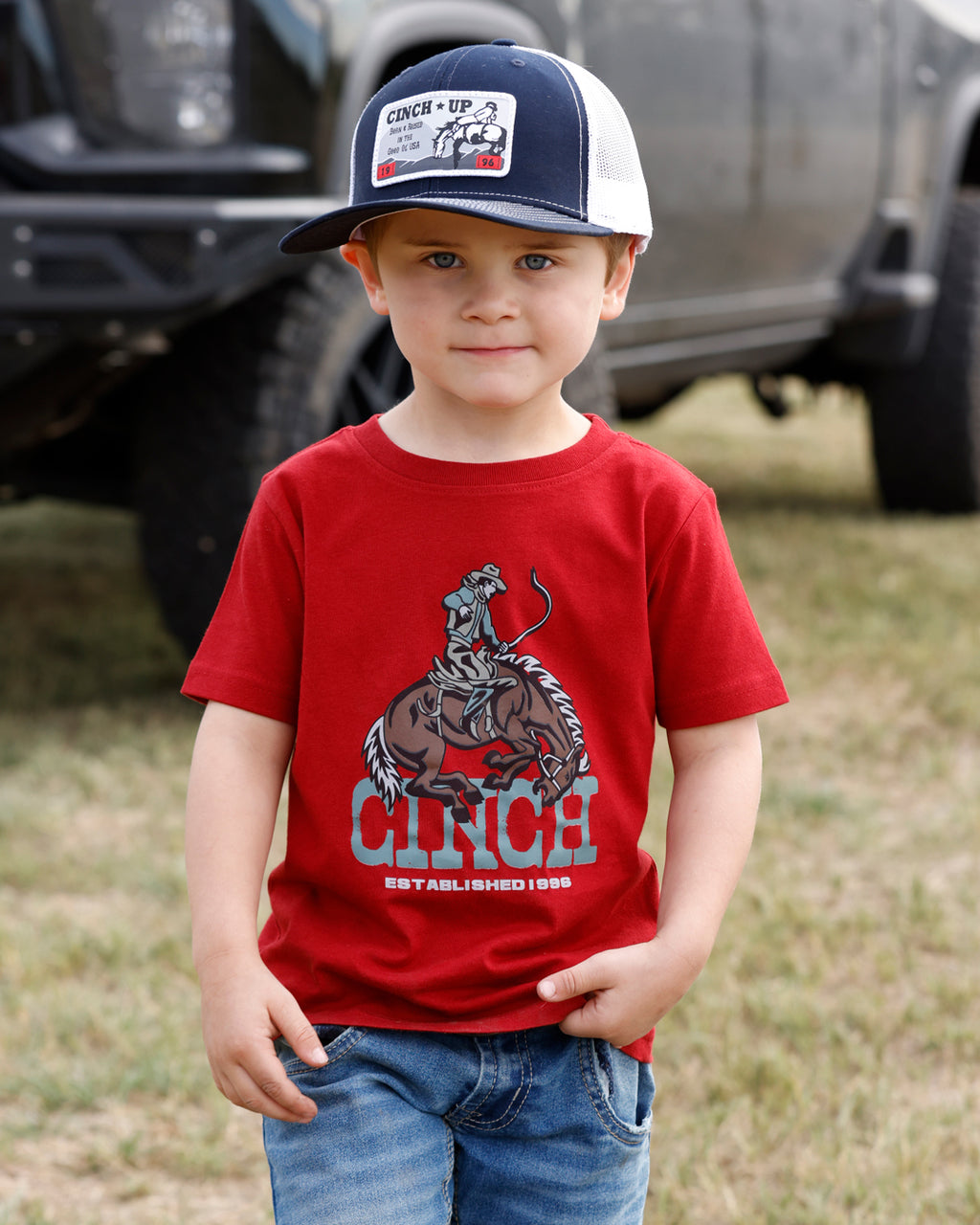 Cinch Boys Red Bucking Horse Graphic Tee