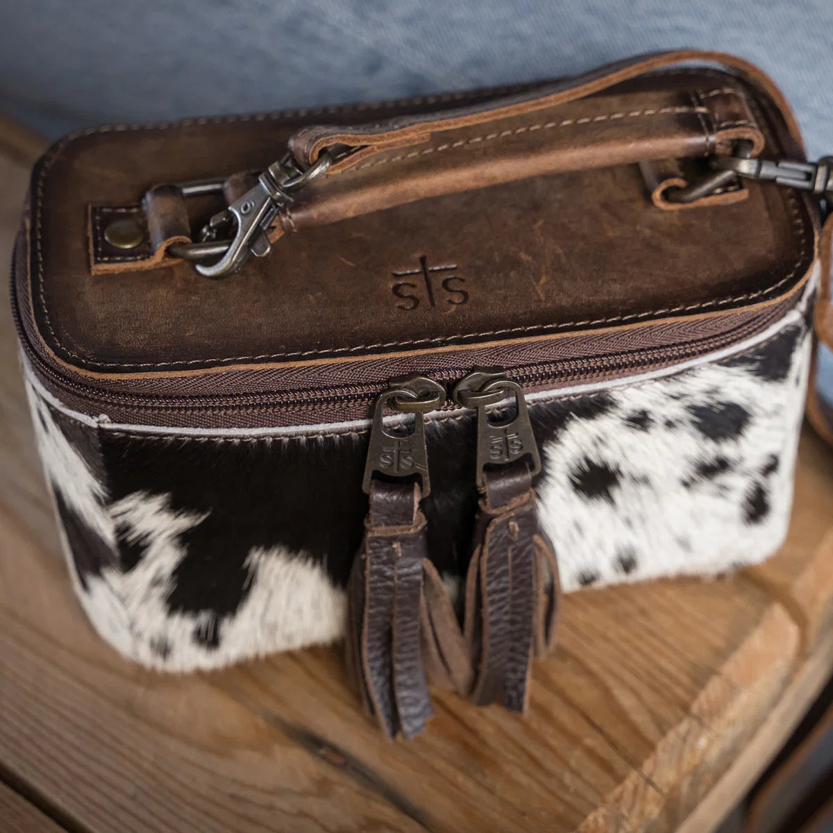 Cowhide Petite Train Case