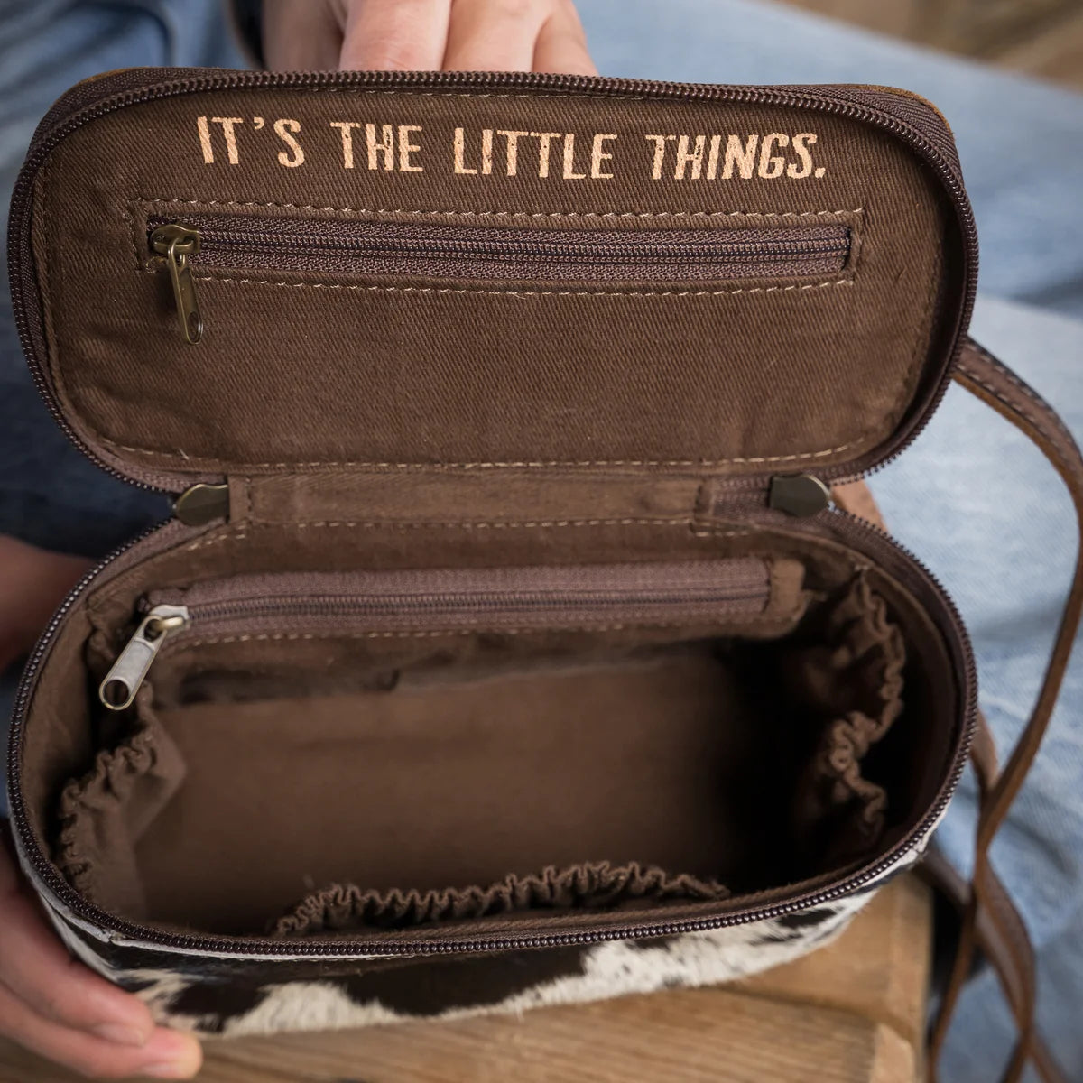 Cowhide Petite Train Case