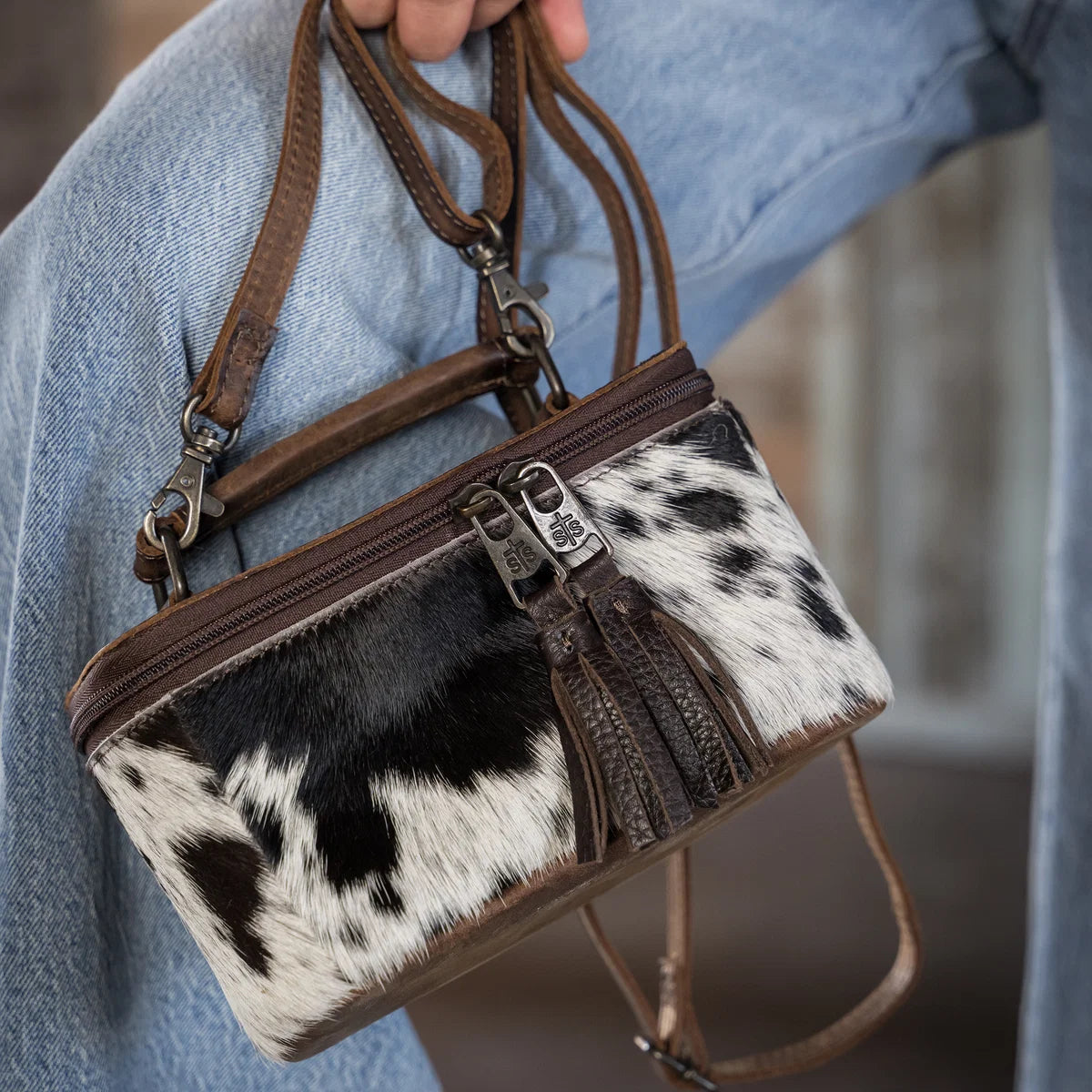 Cowhide Petite Train Case