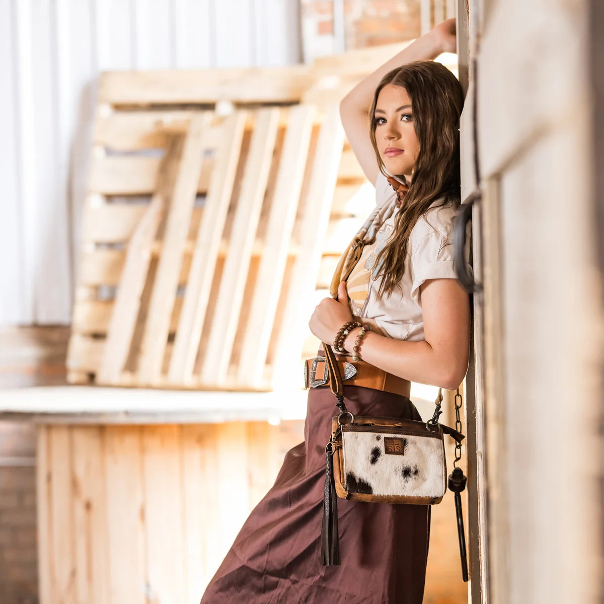 Guadalupe Cowhide Lily Crossbody