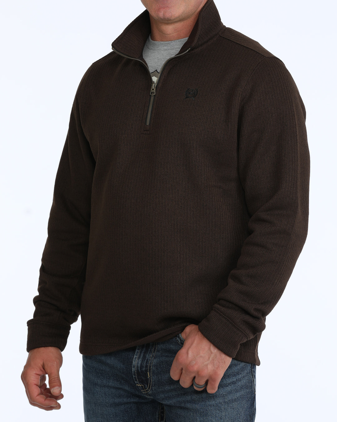 Cinch Men’s Brown Knit Pullover
