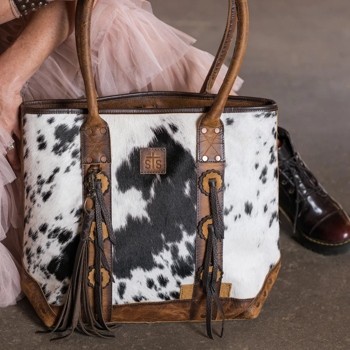 Guadalupe Cowhide Palomino Tote