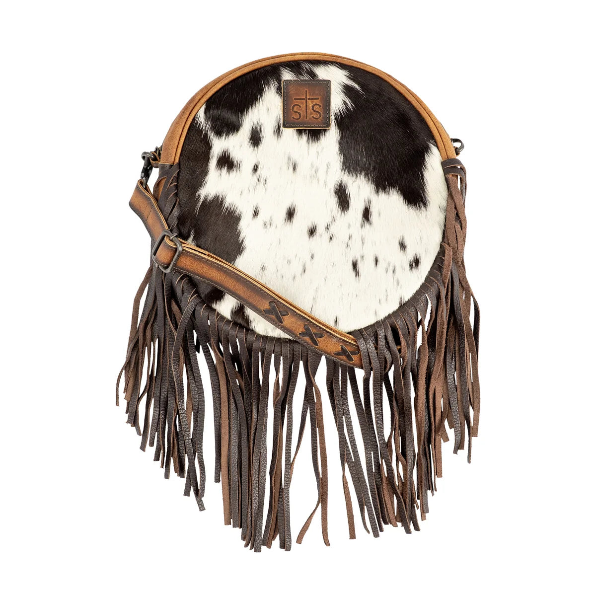 Guadalupe Cowhide Sage Circle Crossbody