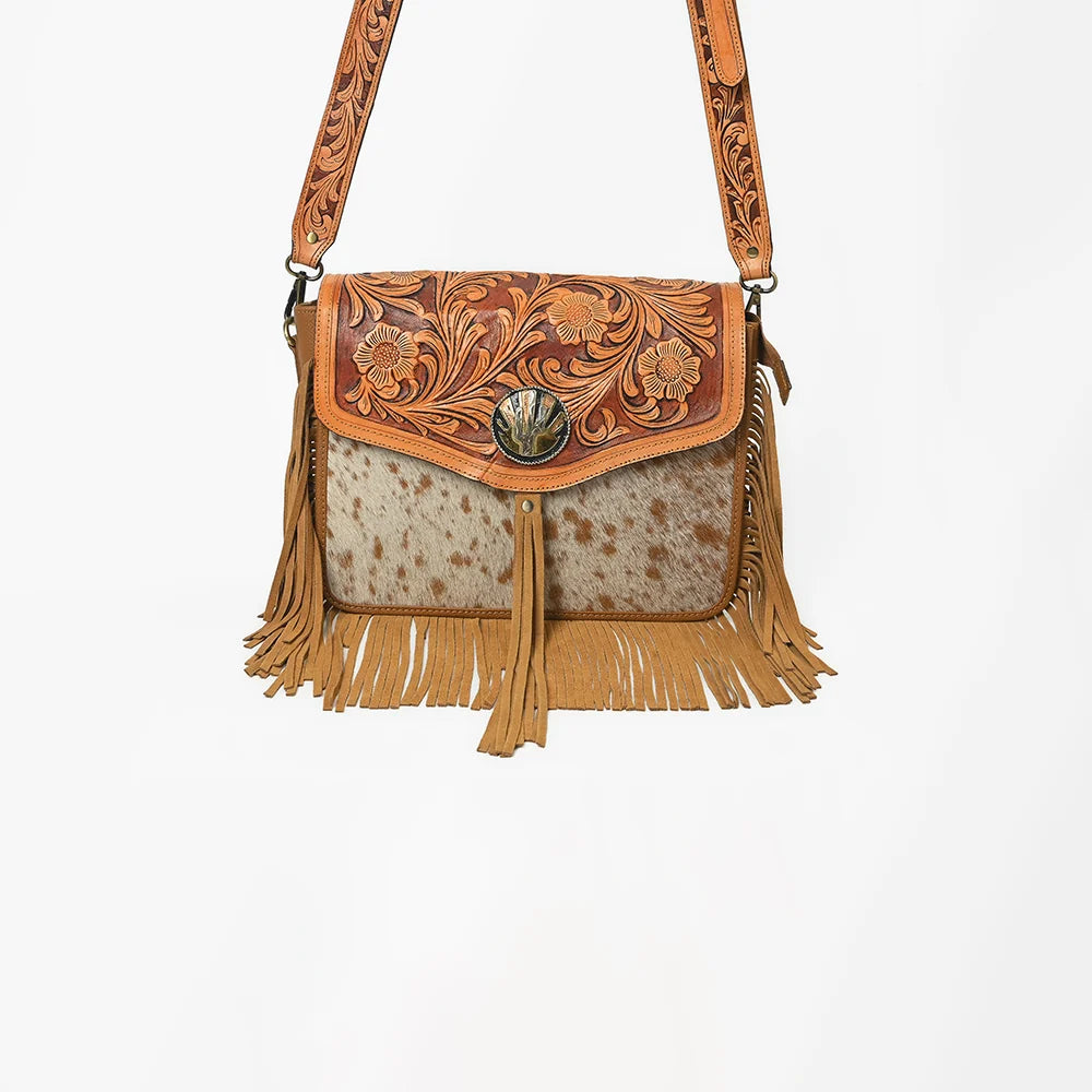 Cowhide Crossbody Fringe Purse