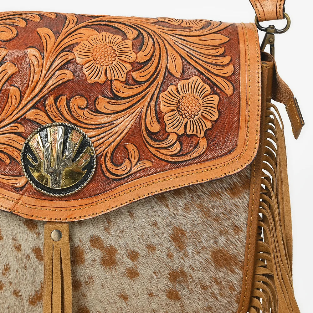 Cowhide Crossbody Fringe Purse
