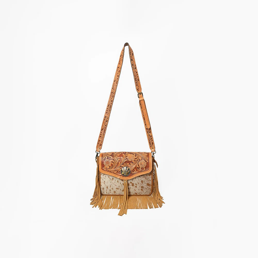 Cowhide Crossbody Fringe Purse