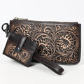 Tooled Leather Wristlet
