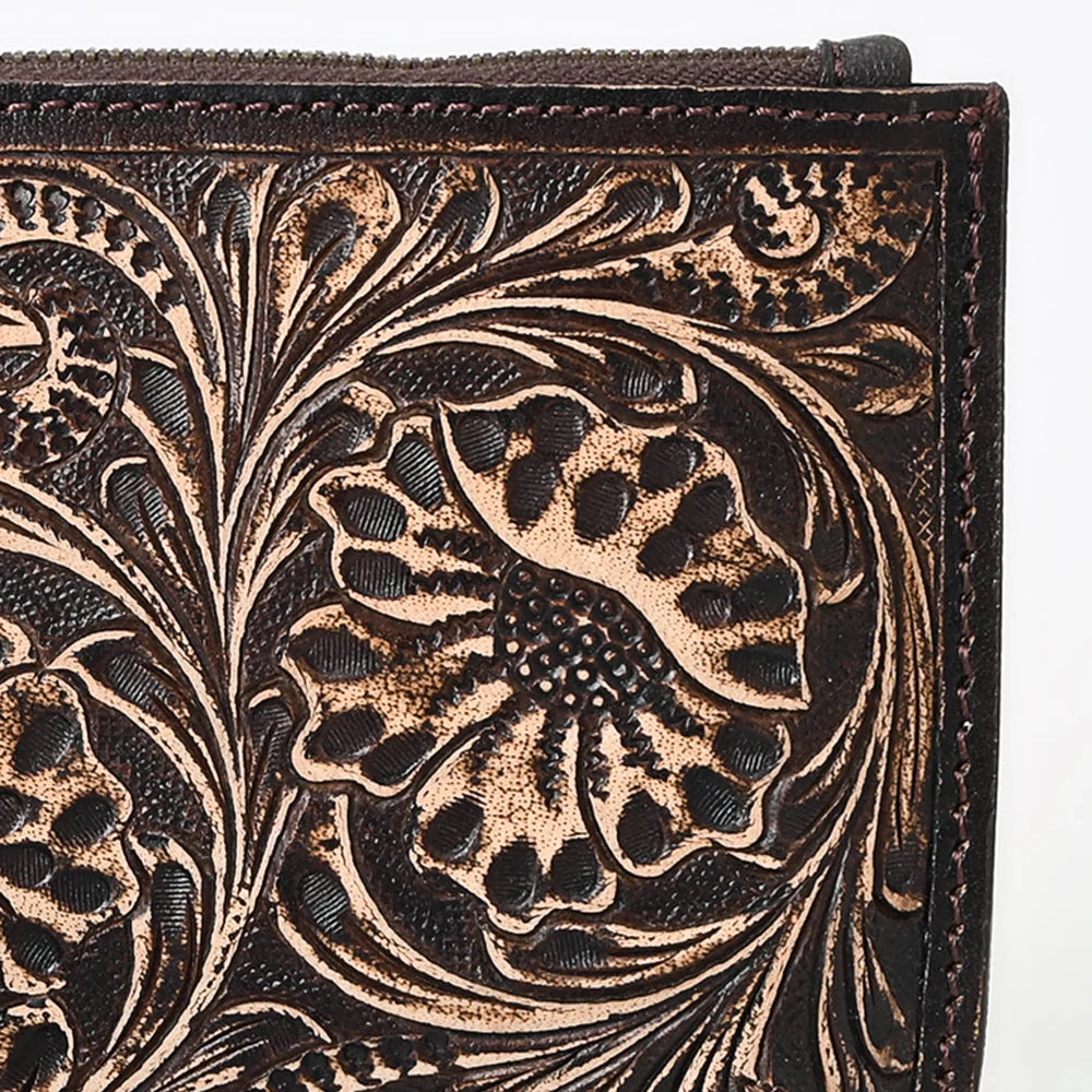 Tooled Leather Wristlet