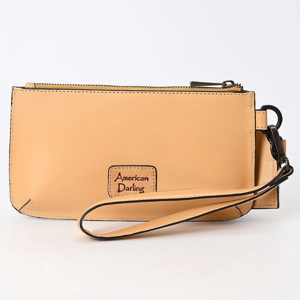 Tooled Leather Wristlet
