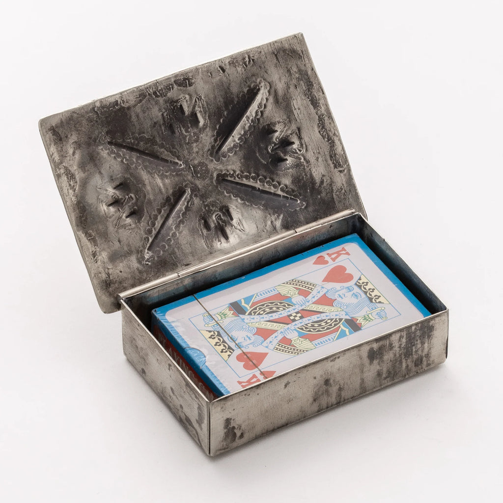 Stamped Repousse Box With Turquiose