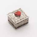 Square Stamped Box With Coral Heart