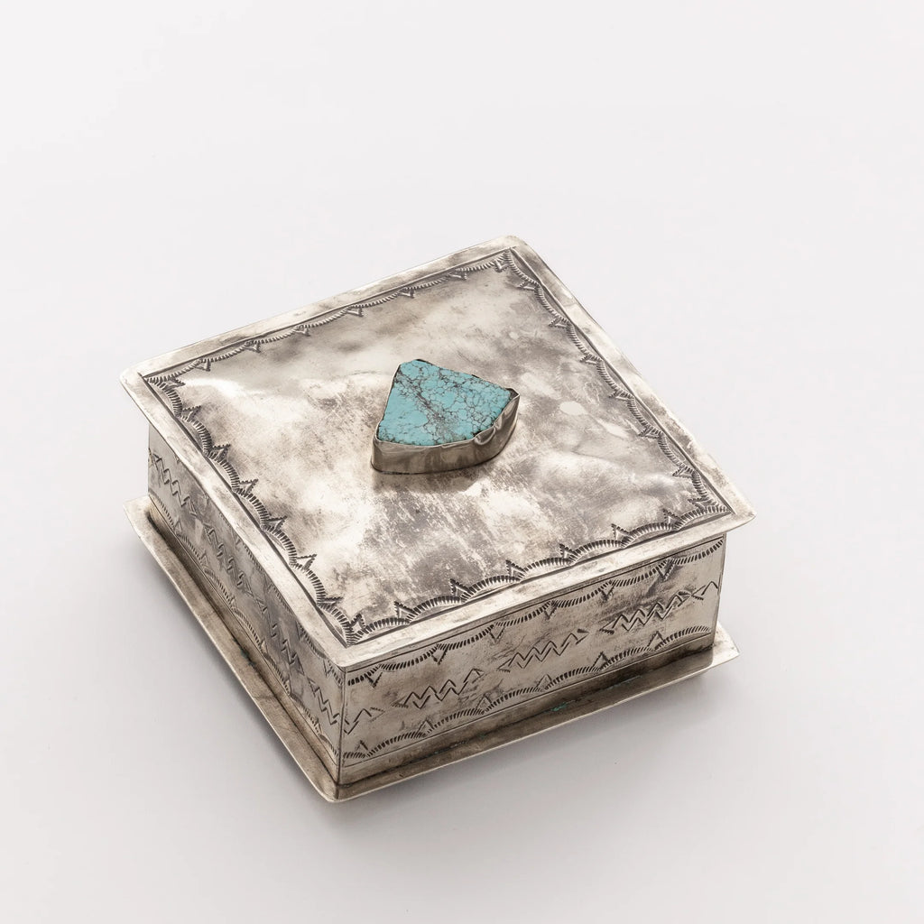 Square Box With Small Turquoise Slab