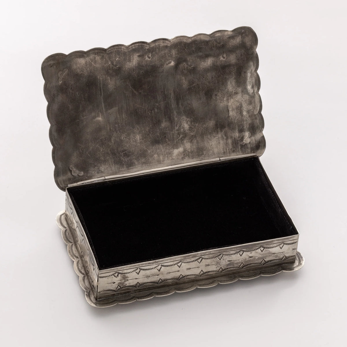 Stamped Rectangular Concho Box with Turquoise