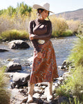 Rust Western Tack Print Skirt