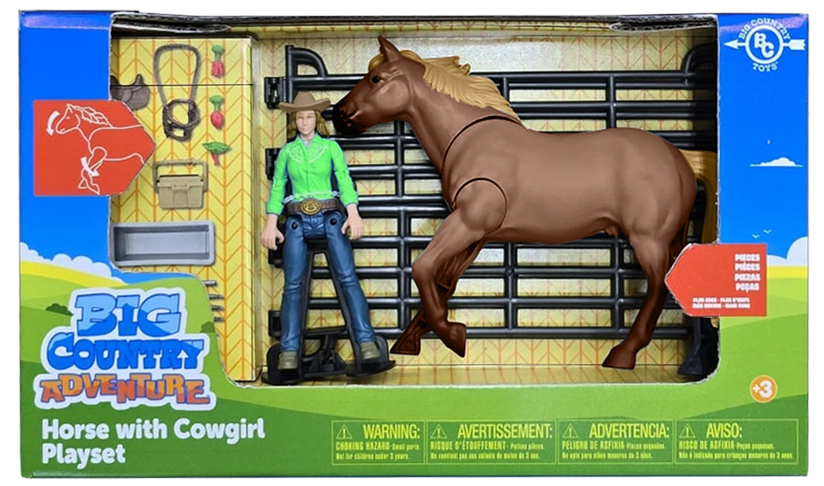 19 Piece Horse with Cowgirl Playset