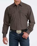 Cinch Men’s Brown Plaid Long Sleeve Western Snap Shirt