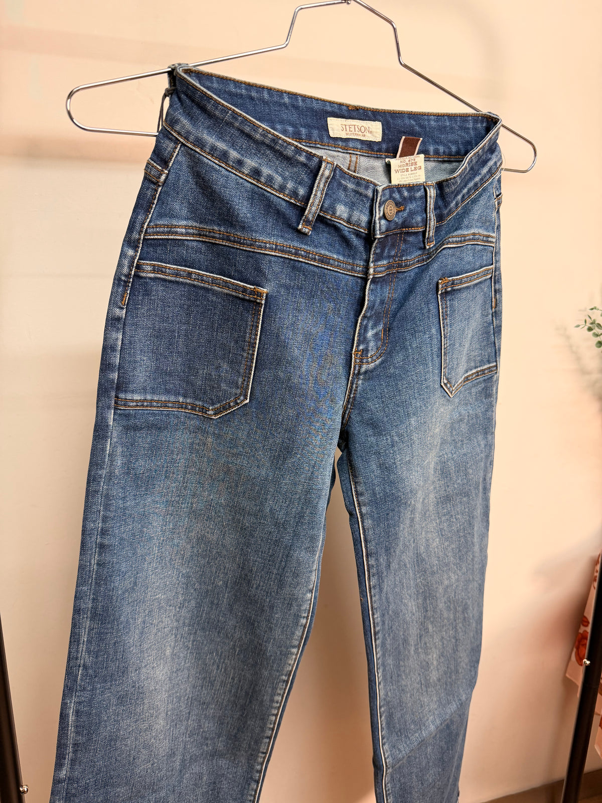 Stetson High Plains Mid Rise Wide Leg Jeans