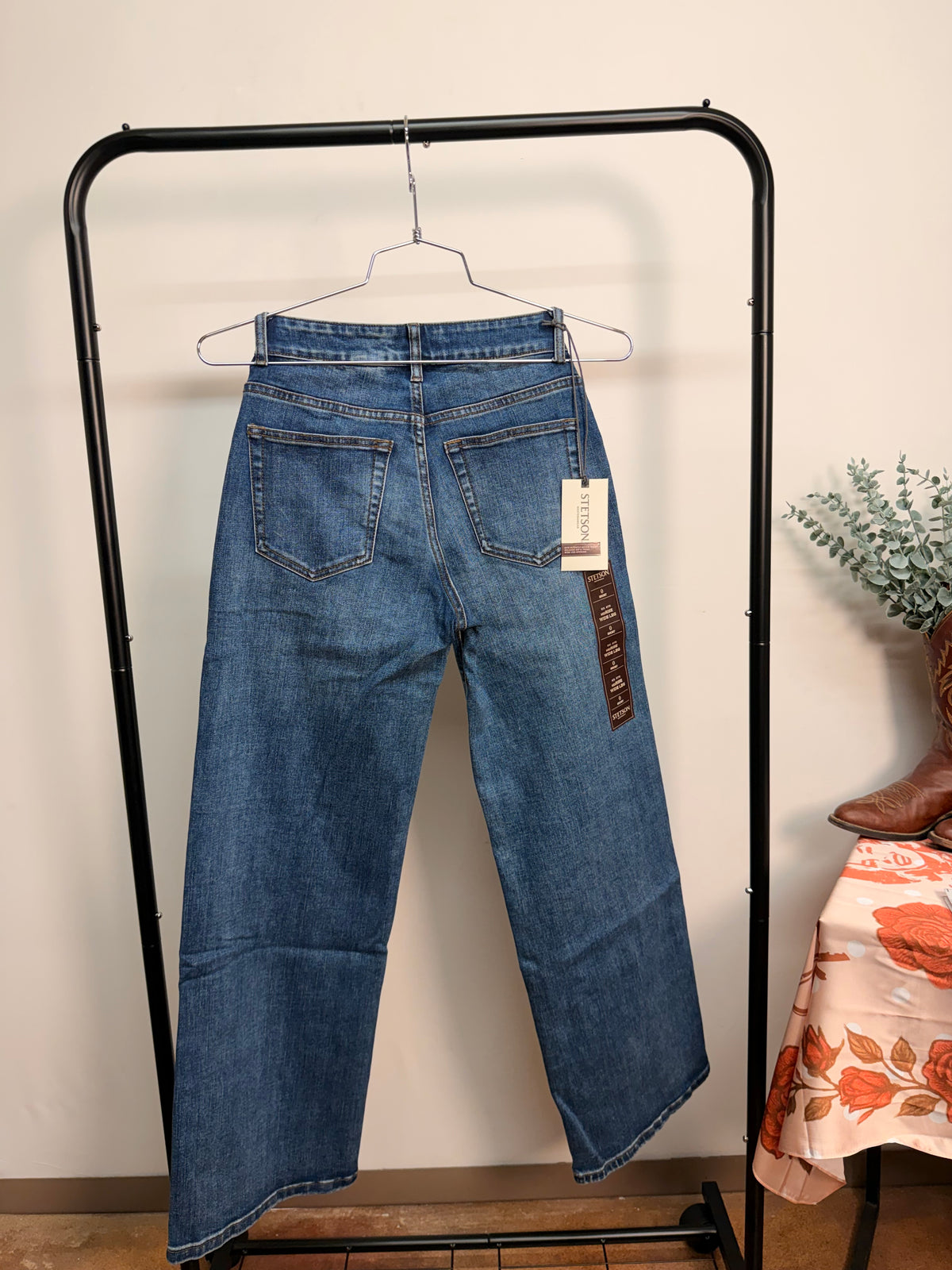 Stetson High Plains Mid Rise Wide Leg Jeans