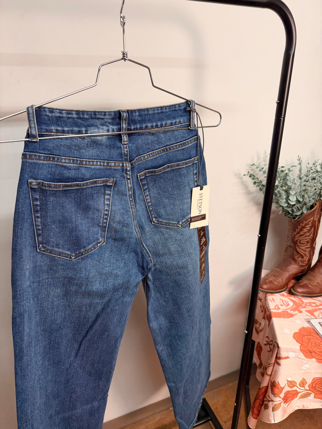 Stetson High Plains Mid Rise Wide Leg Jeans