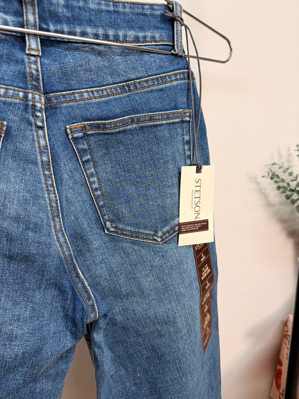 Stetson High Plains Mid Rise Wide Leg Jeans