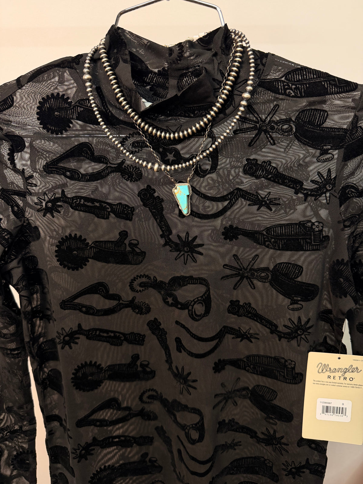 Spur Me Up Black Mesh Shirt