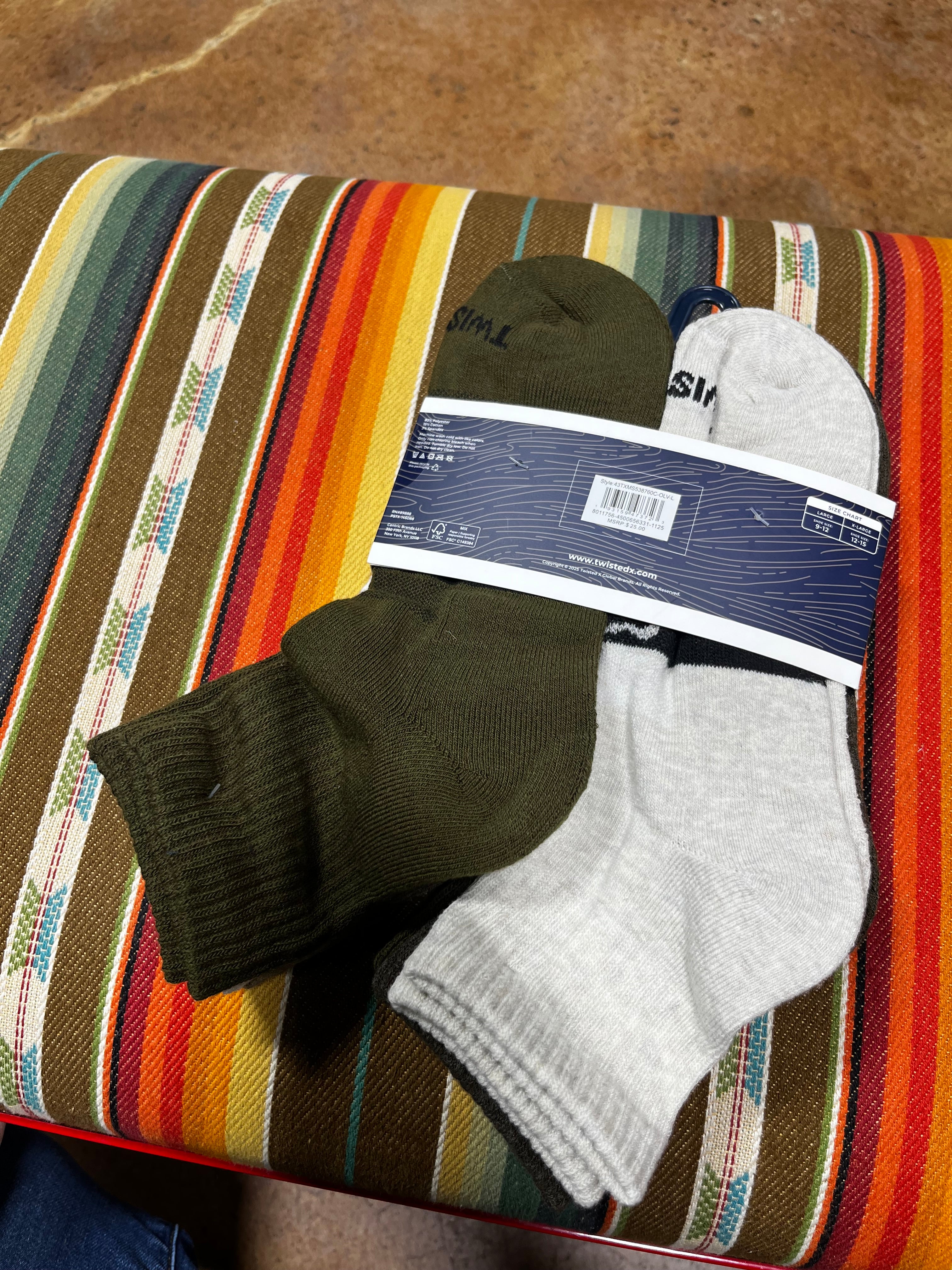 Quarter length Twisted X socks