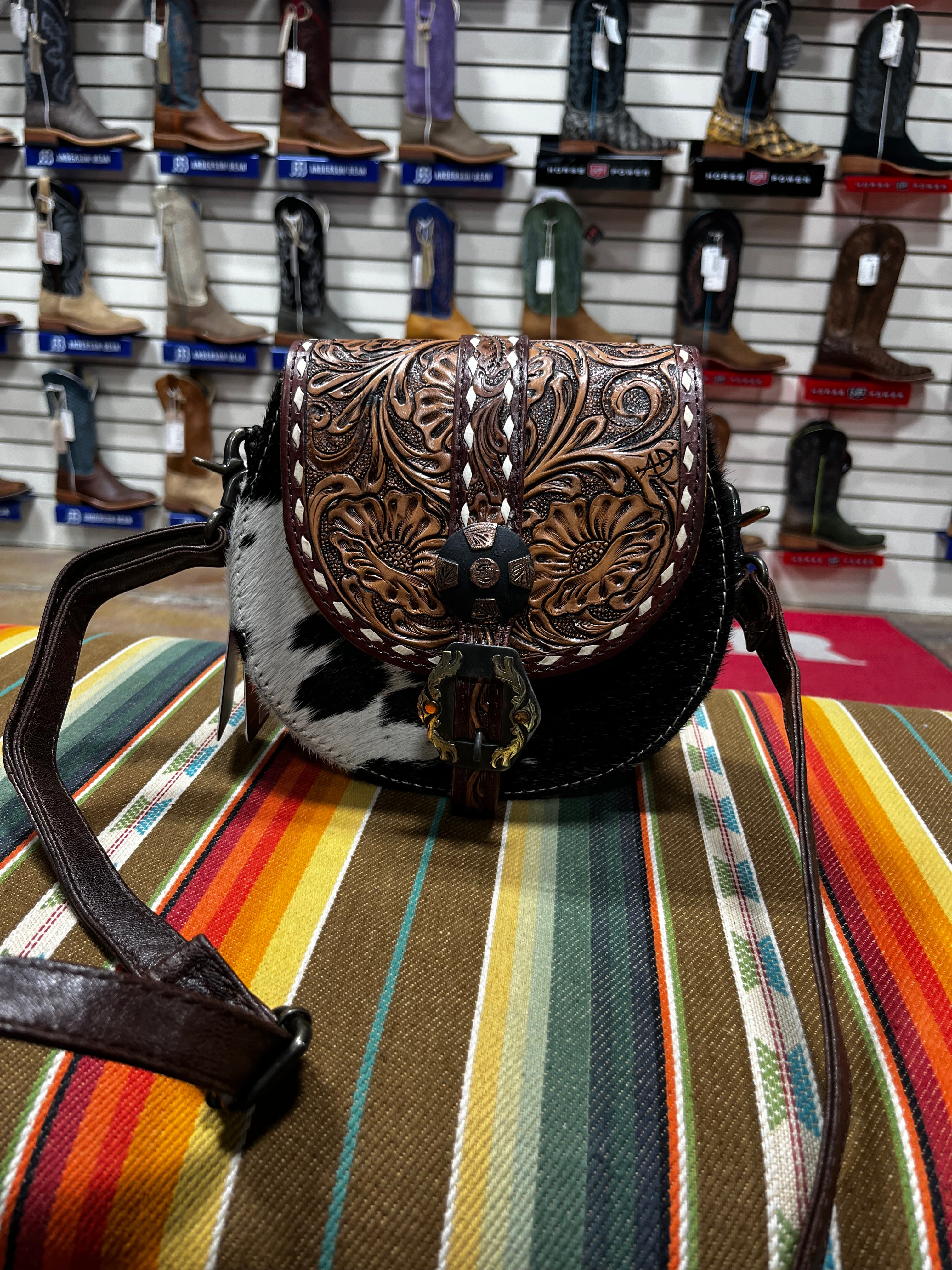 Gemma Leather and Cowhide Purse