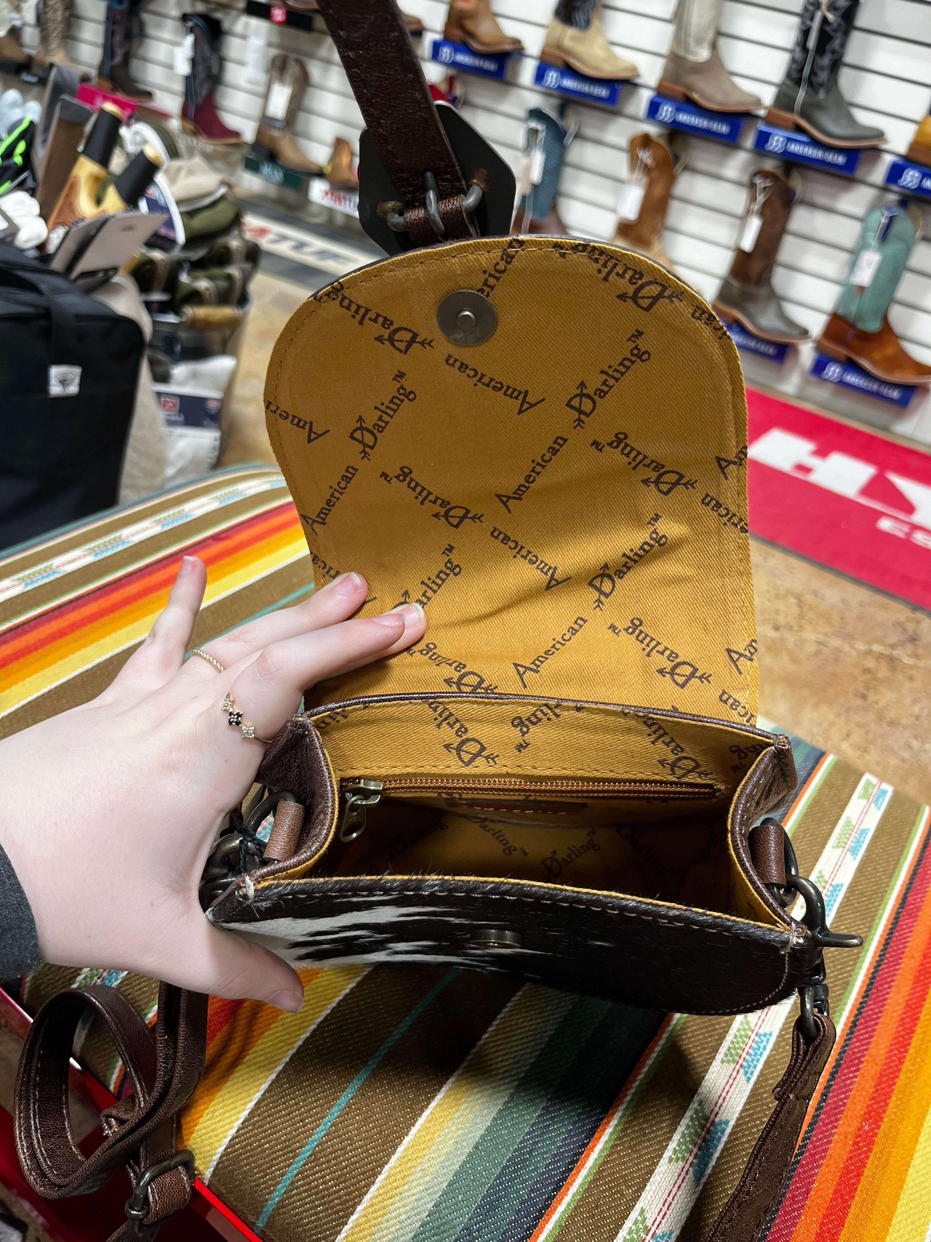 Gemma Leather and Cowhide Purse