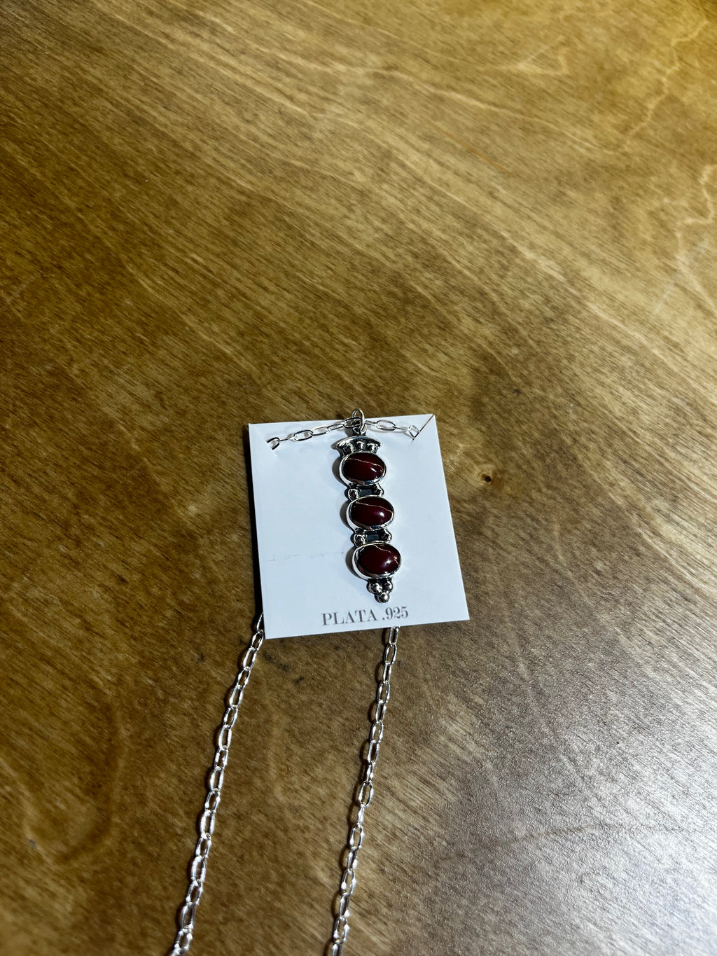 3 Dot Red Jasper Necklace