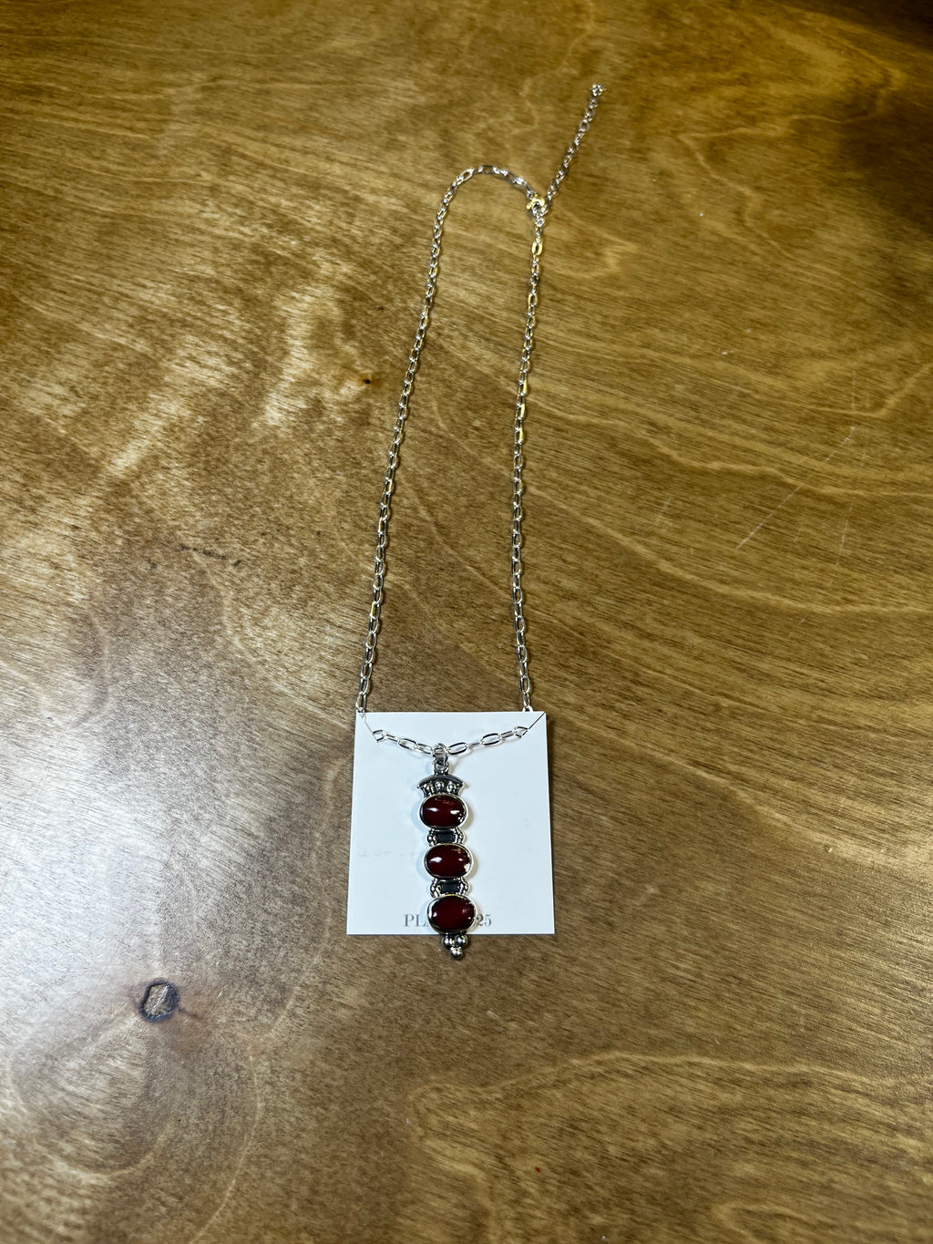 3 Dot Red Jasper Necklace