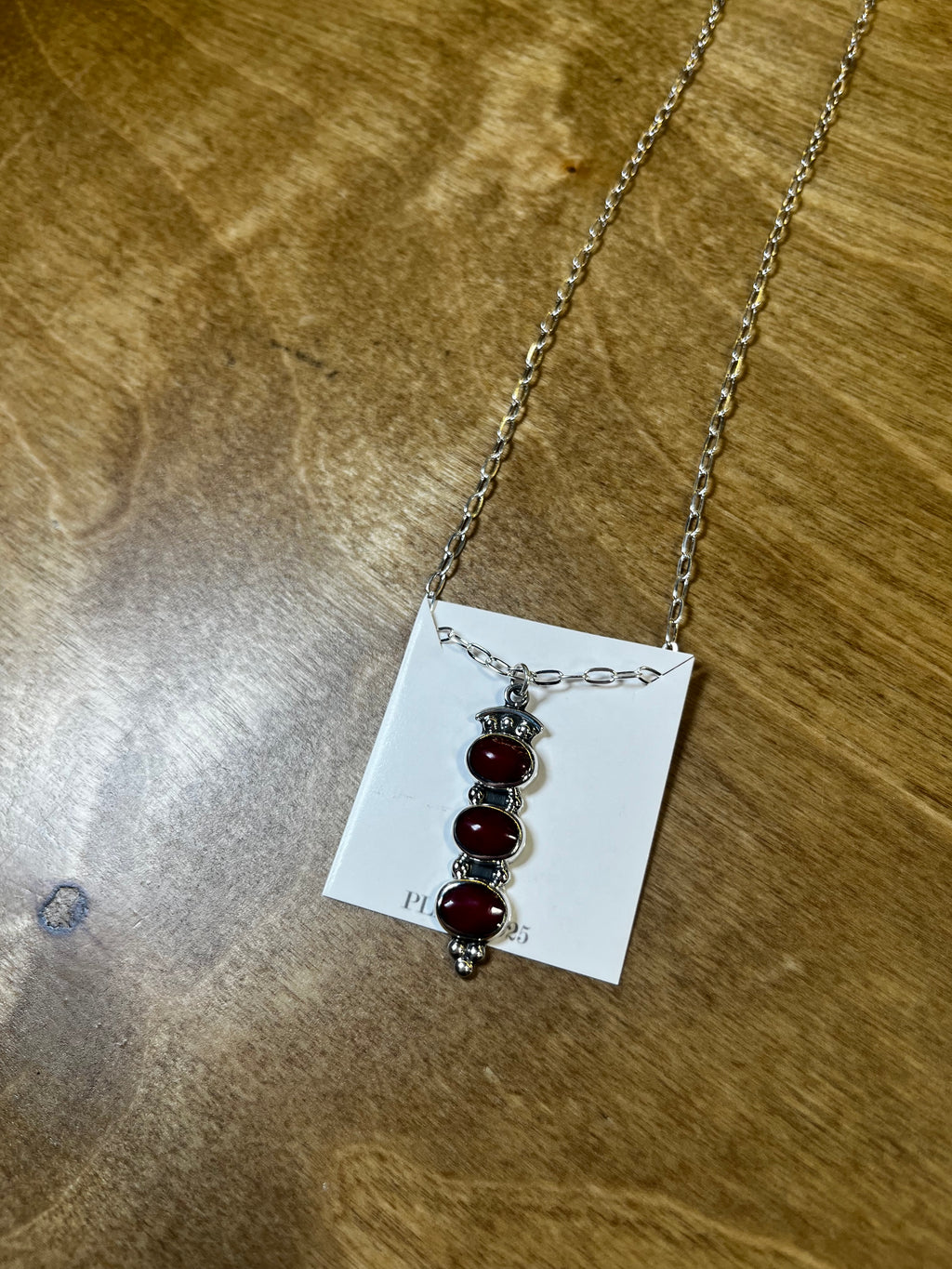 3 Dot Red Jasper Necklace