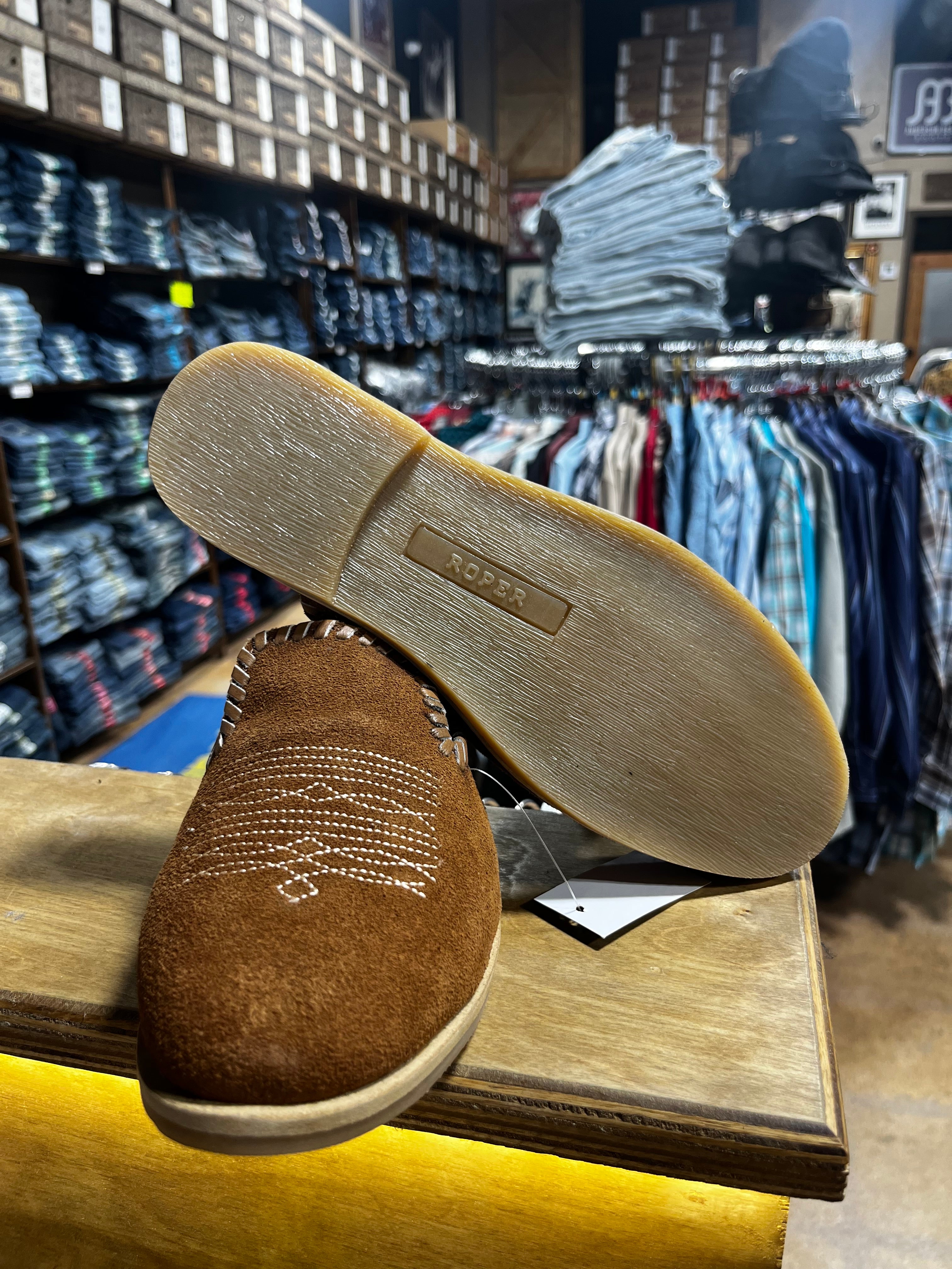 Roper Boot Stitch Mules