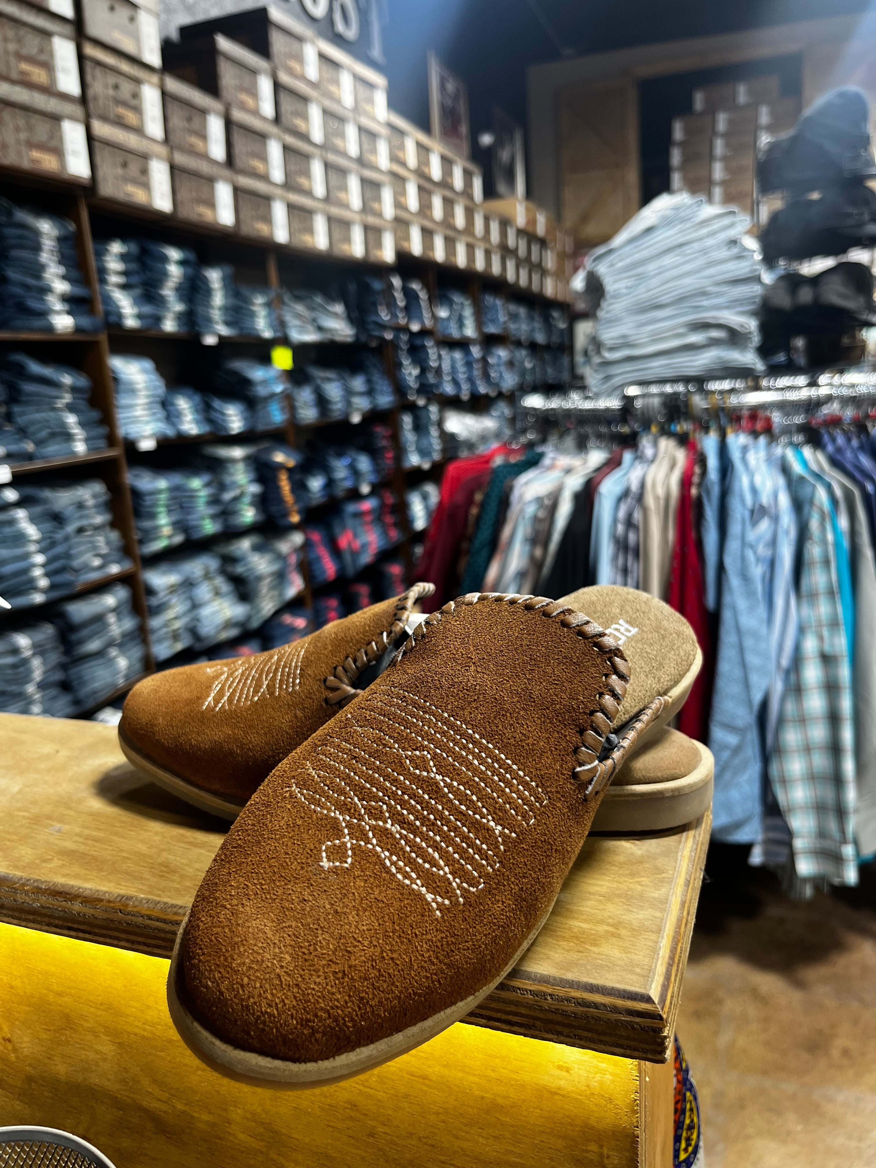 Roper Boot Stitch Mules