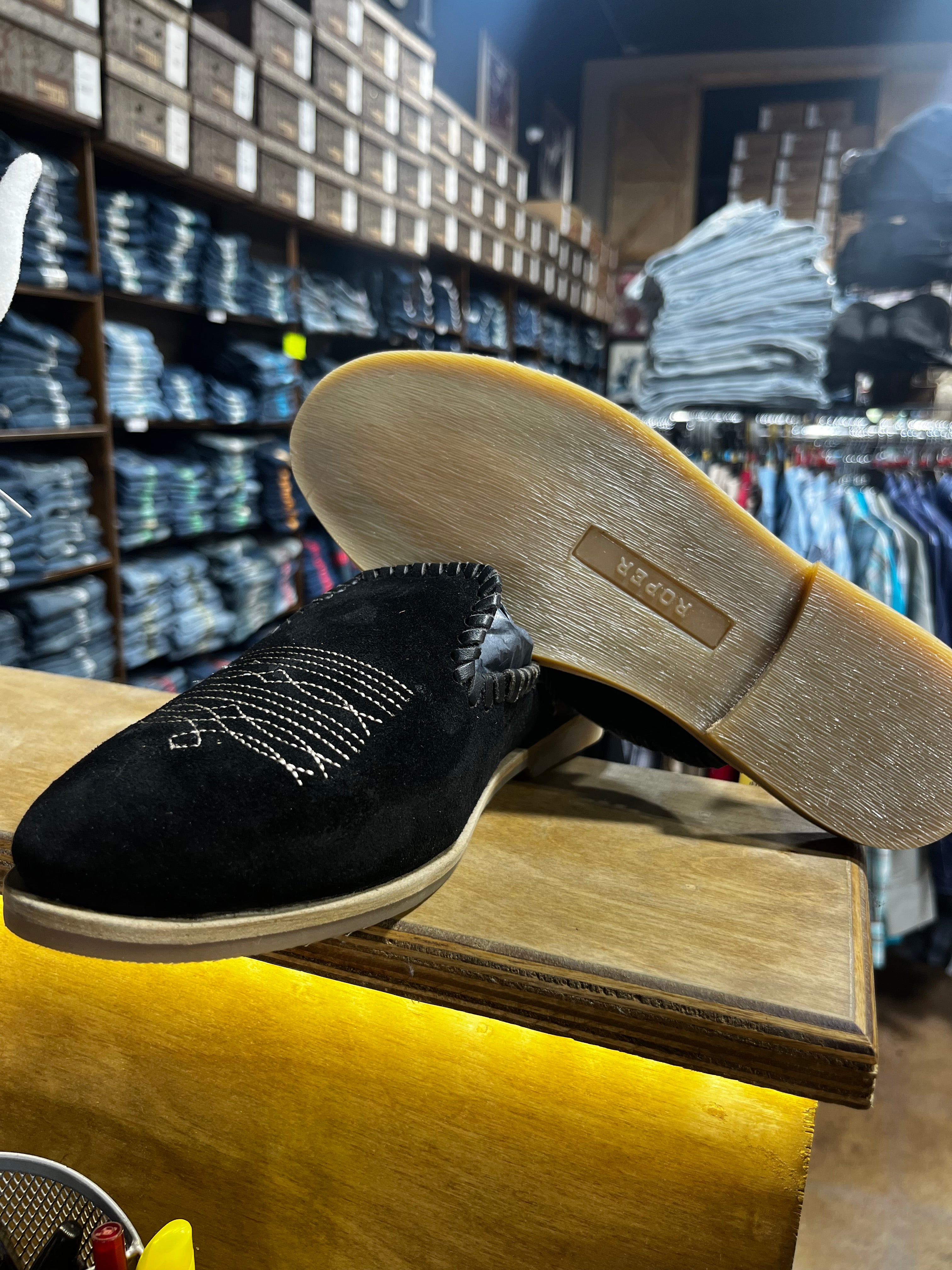 Roper Boot Stitch Mules