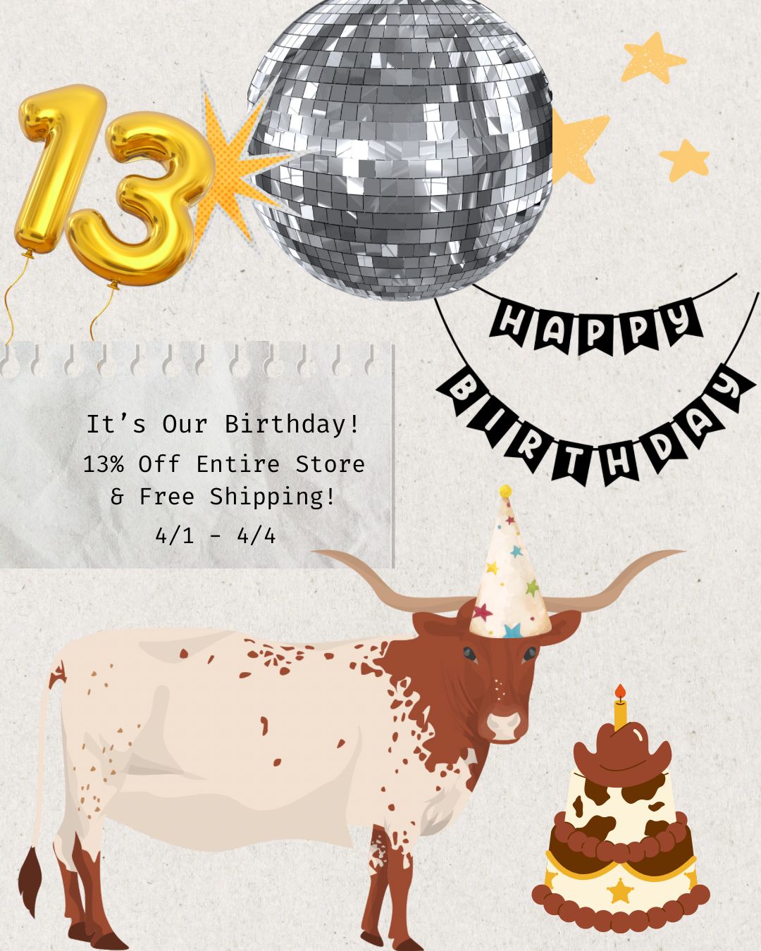 Birthday sale flyer
