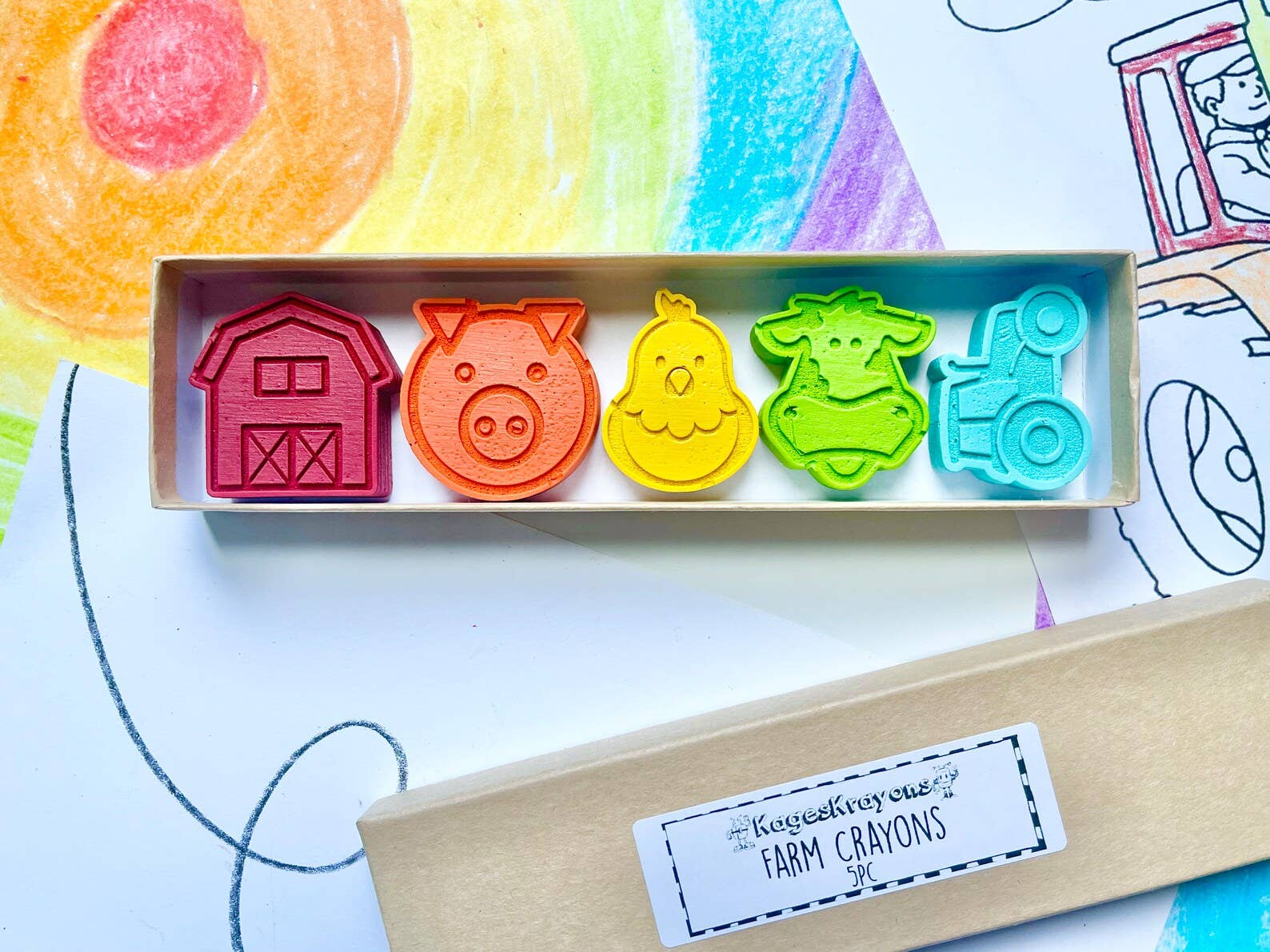 Farm Life Crayons Gift Box