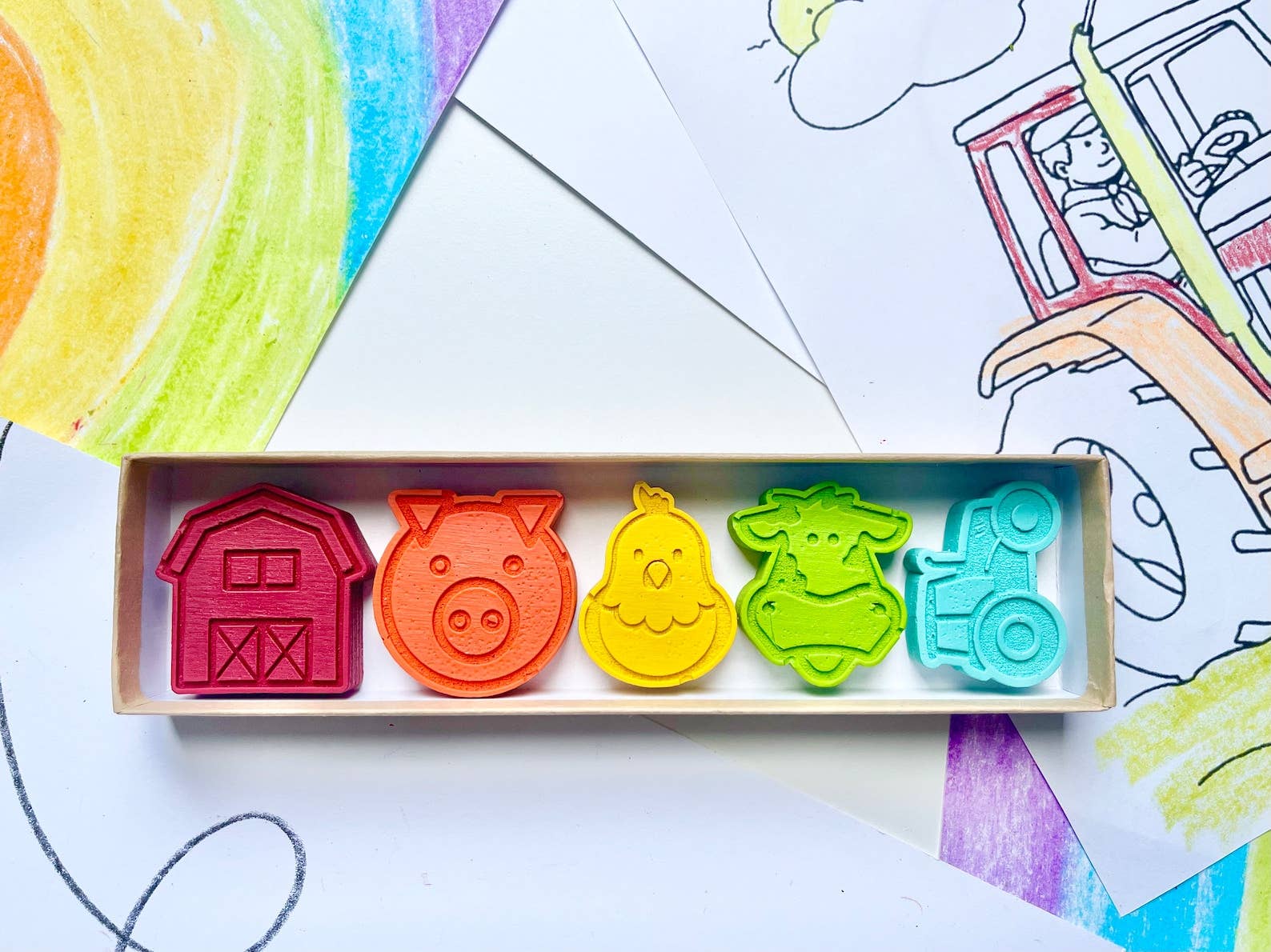 Farm Life Crayons Gift Box