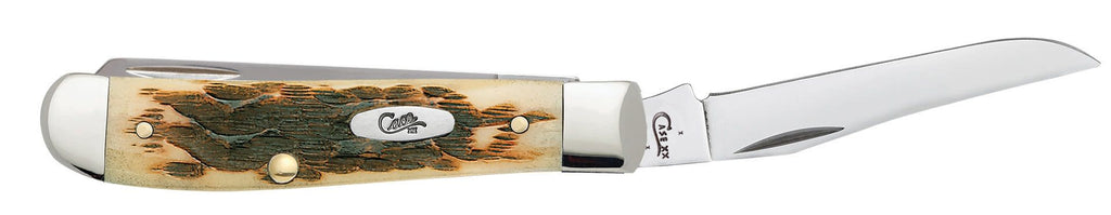 Case Peach Seed Jig Amber Bone Mini Trapper (00013)