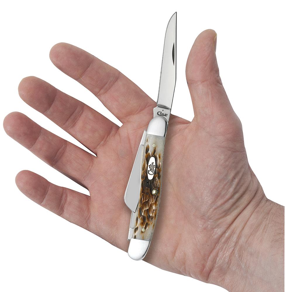 Case Peach Seed Jig Amber Bone Medium Stockman (00042)