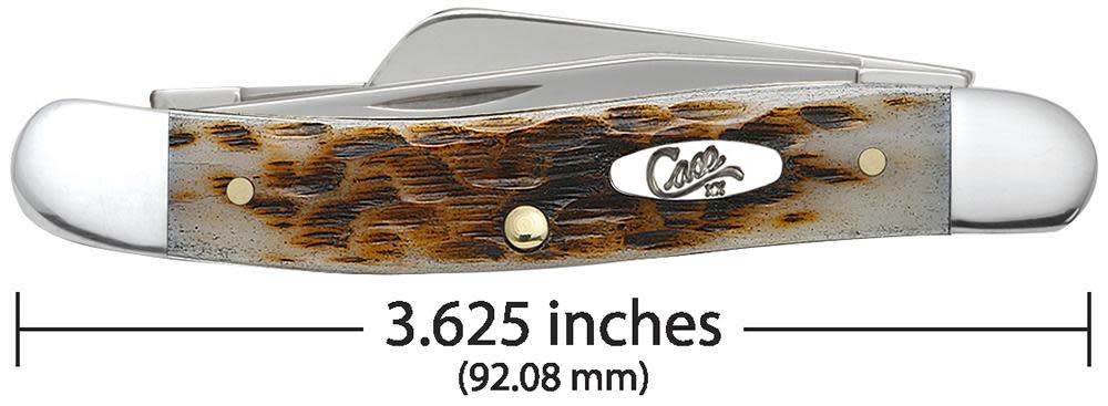 Case Peach Seed Jig Amber Bone Medium Stockman (00042)